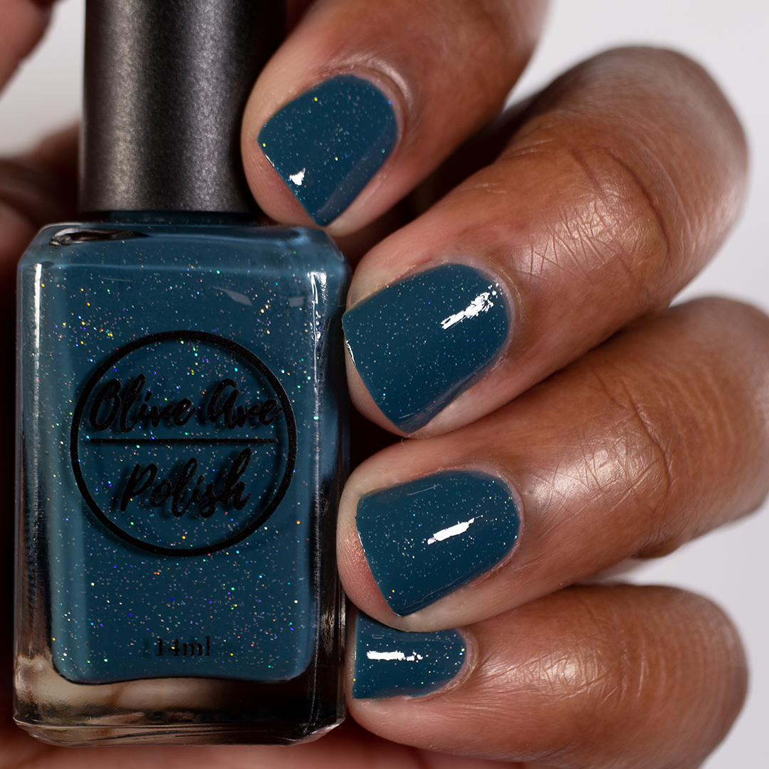 Raindrop | dusty blue holographic cream