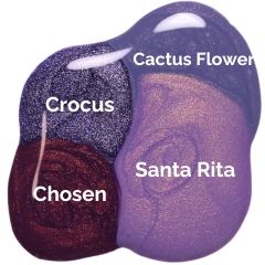 Glimmering purple nail polish comparison