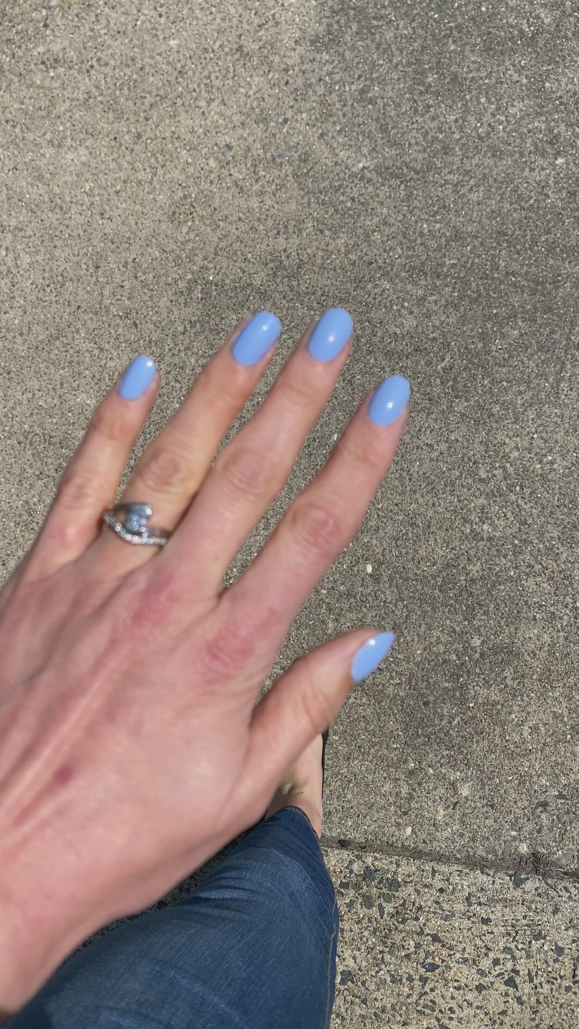 Light blue nail polish IRL video