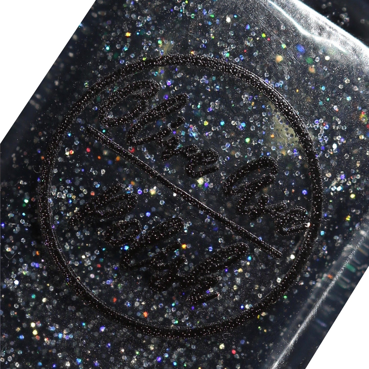 Black holographic nail polish