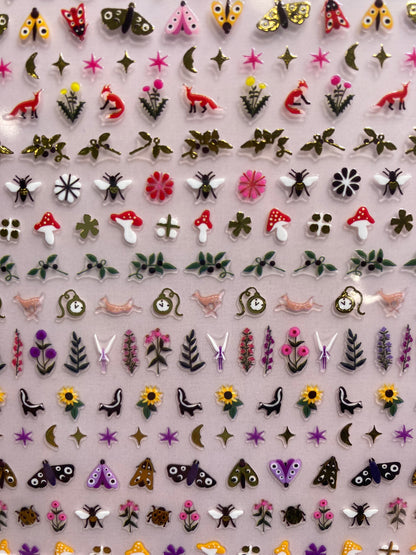 wildflower nail art sticker sheet up close deco beauty