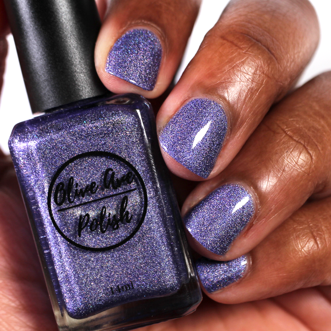 Purple holographic nail polish