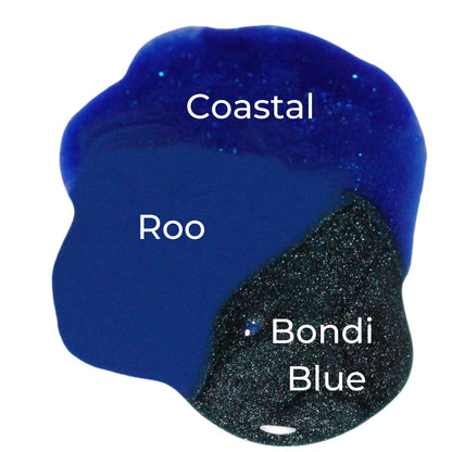 Blue glitter nail polish comparison