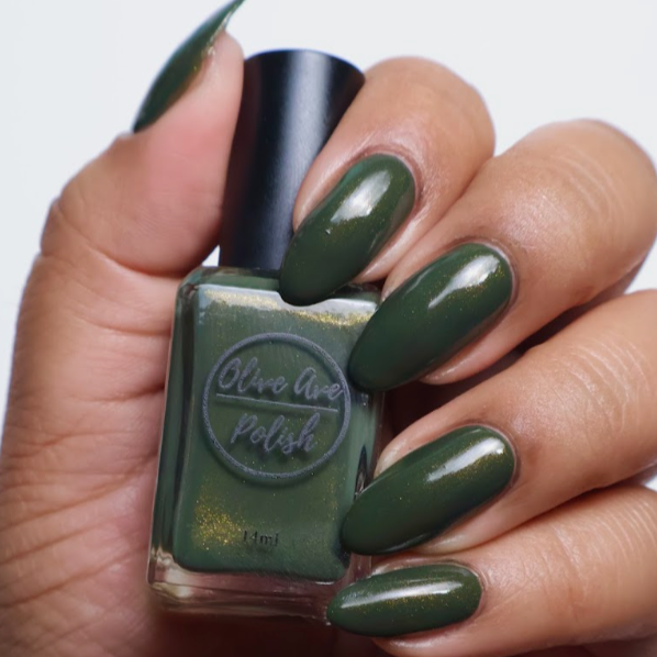 Life Like the Seasons Nail Polish - fern green creme with gold iridesc –  Fanchromatic Nails