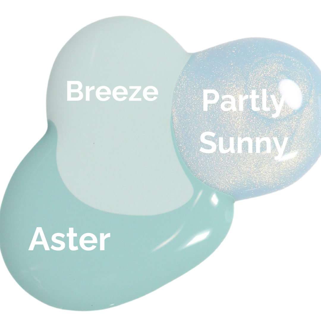 Partly Sunny | pastel blue with gold shimmer