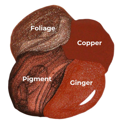 comparison of fall brown and orange nail polish colors