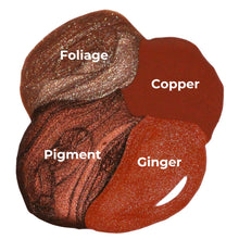 Load image into Gallery viewer, comparison of fall brown and orange nail polish colors