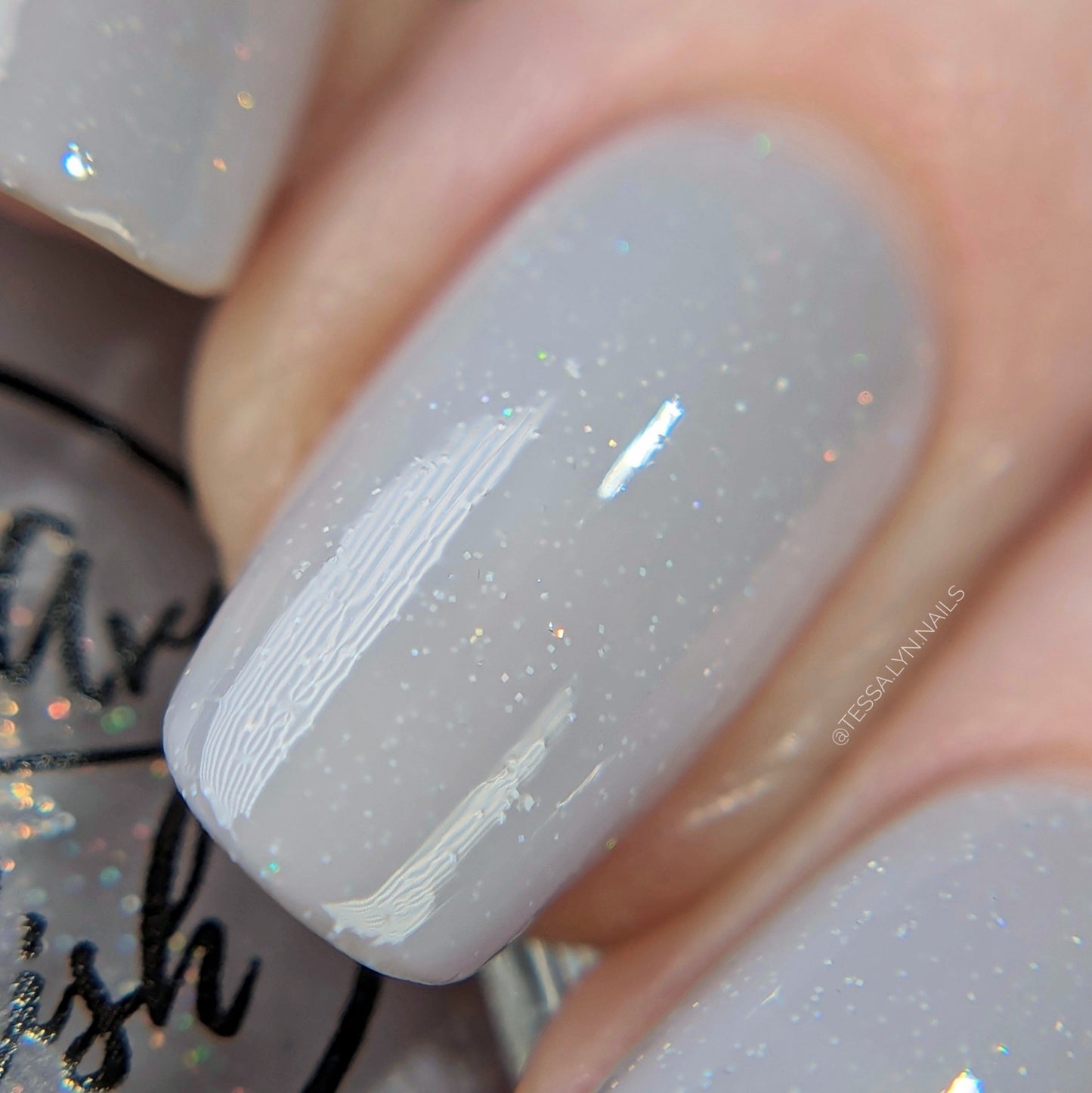 Icicle | grey holographic studded cream