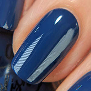 navy blue nail polish macro