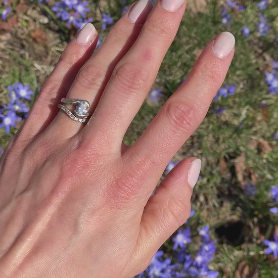 Light pink nail polish with shimmer full hand video