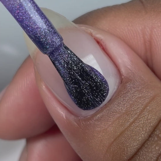 pastel purple holographic nail polish live swatch