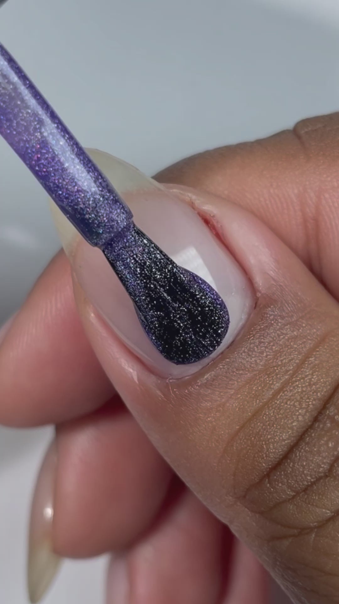 pastel purple holographic nail polish live swatch