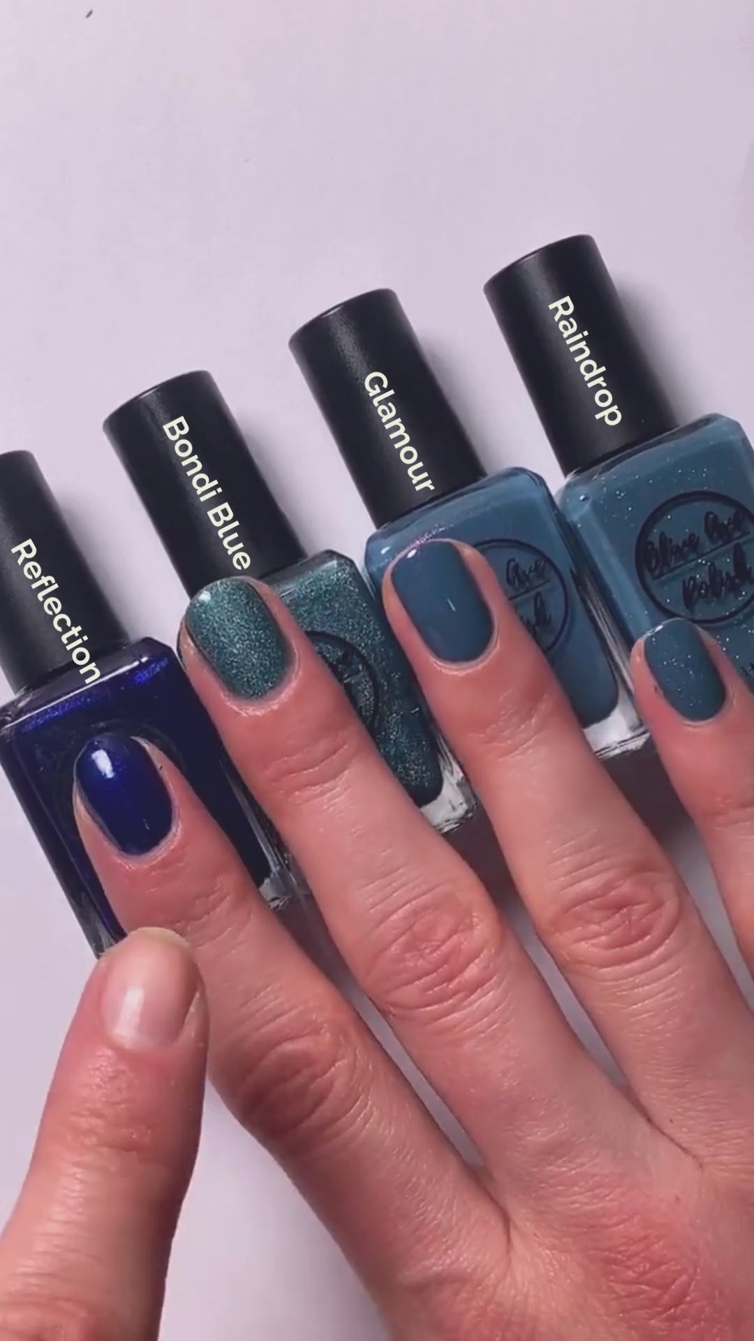 Glamour | Dusty Blue Shimmer Nail Polish | vegan, 21-free, cruelty