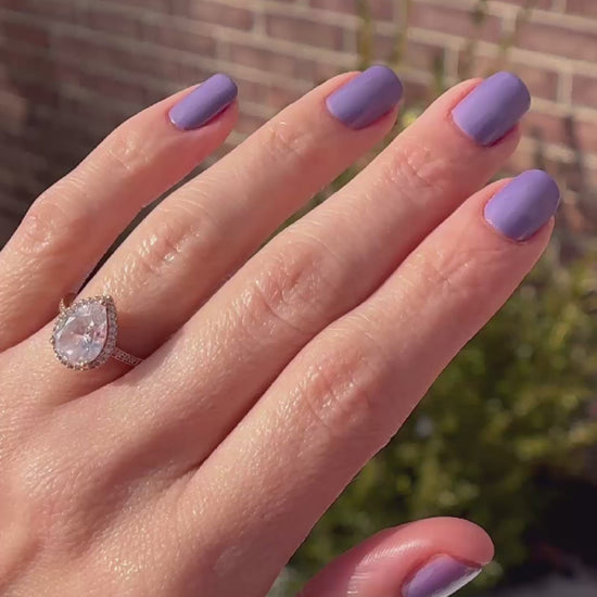 Warm purple with golden glow cream nail polish outside inside video