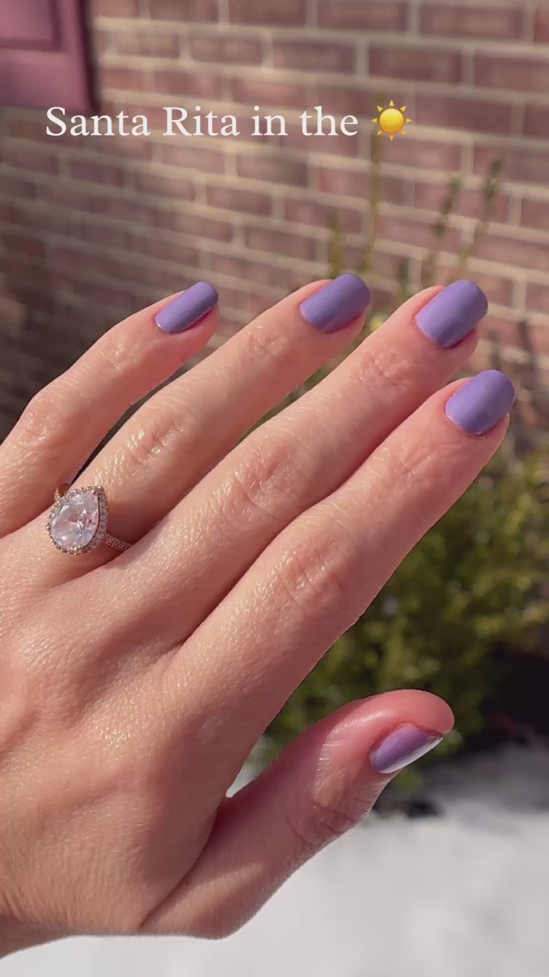 Warm purple with golden glow cream nail polish outside inside video