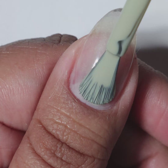 Light sage cream nail polish application video