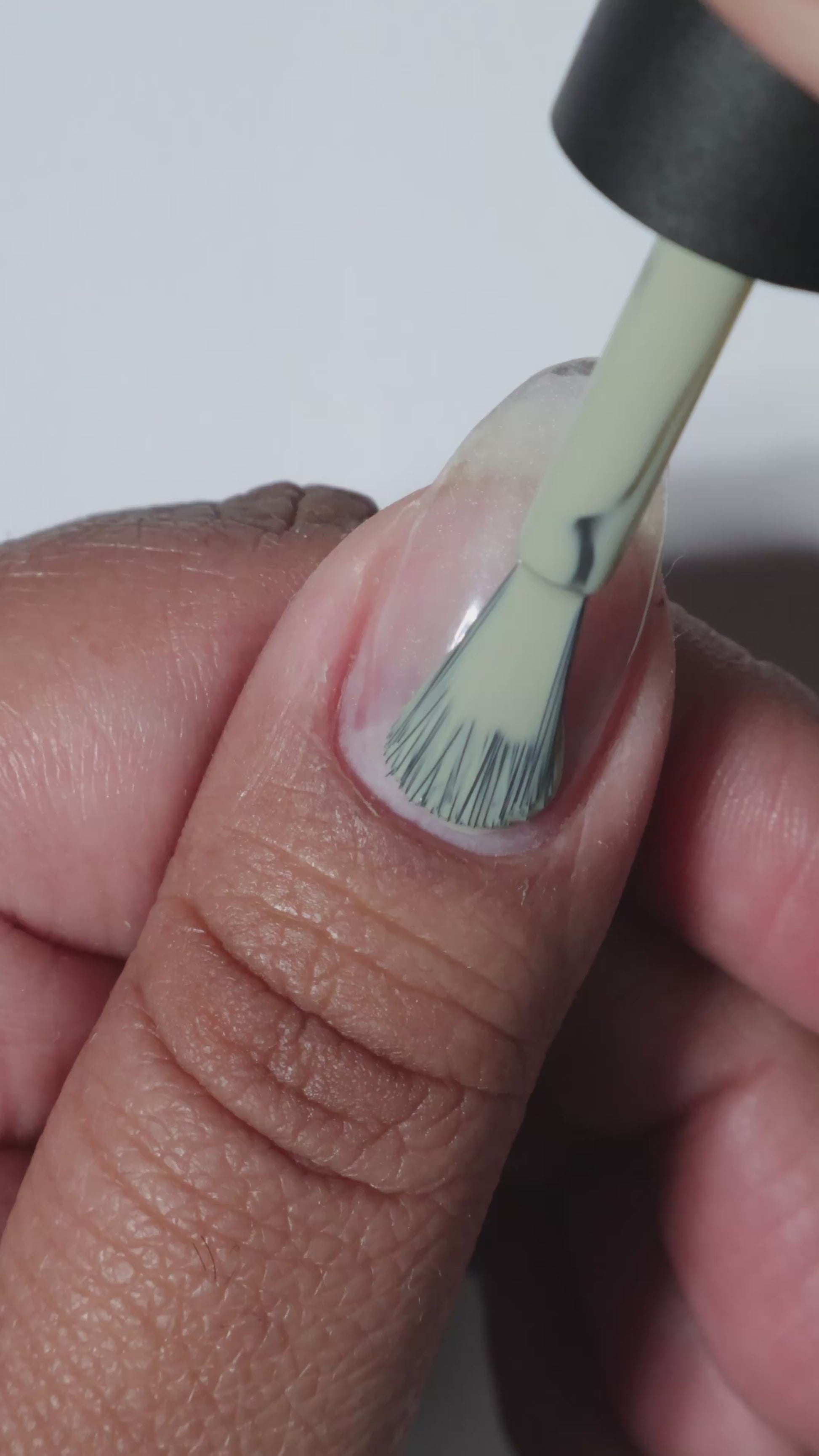 Light sage cream nail polish application video