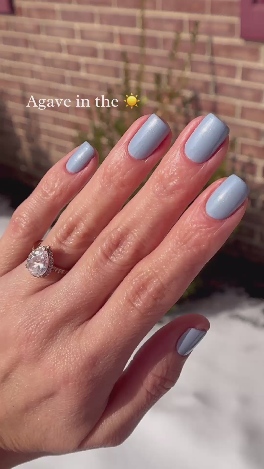 Pastel blue pearl nail polish outside inside video 