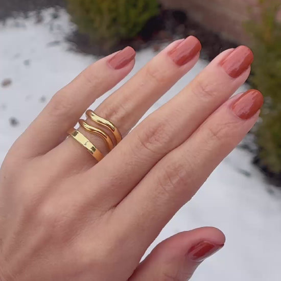 Brown orange holographic nail polish outside and inside