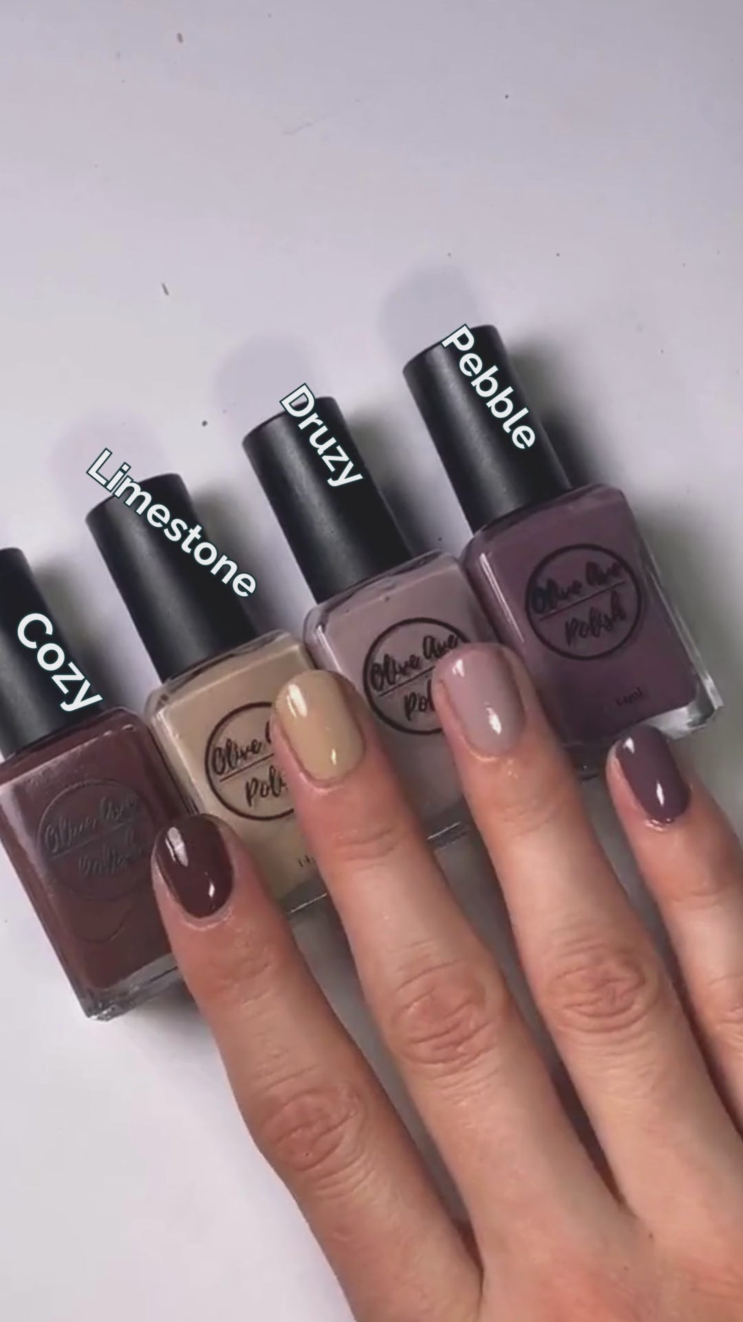 comparison of four different neutral polishes on the nails