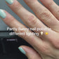 Pastel blue with gold shimmer polish inside and outdoors