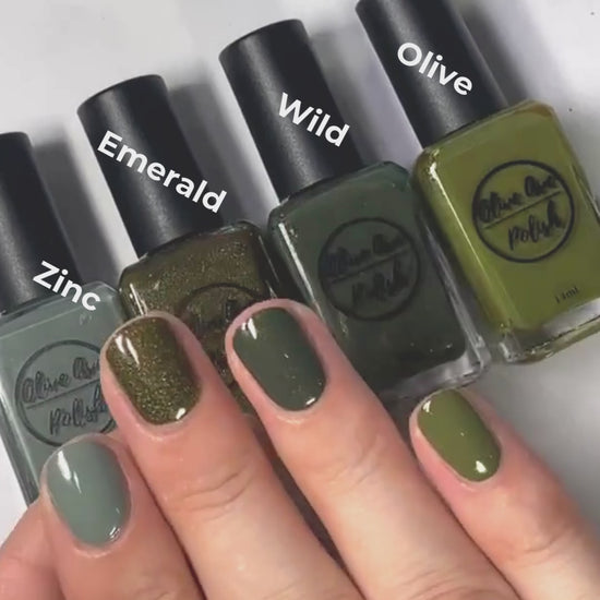 Fall green nail polish Comparison video