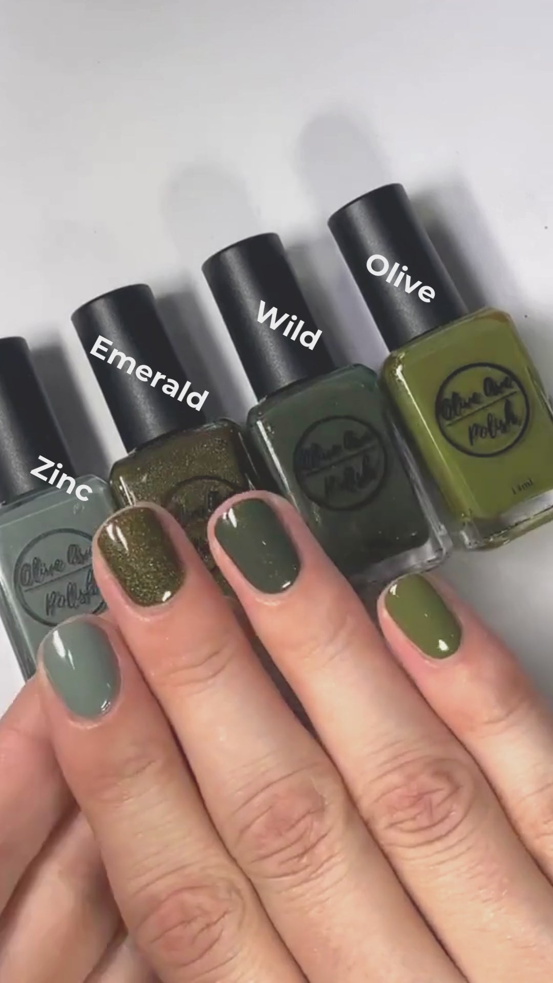 Fall green nail polish Comparison video