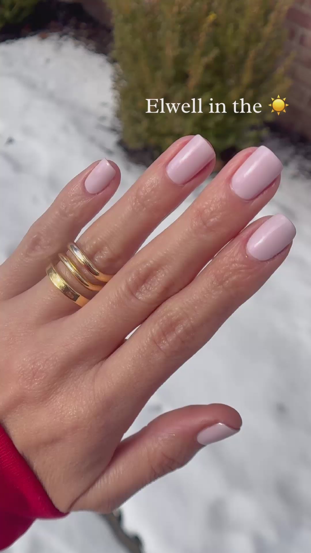 Pale pink lavender nail polish in sun and indoors