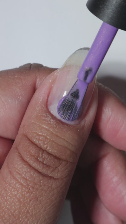 Warm purple with golden glow nail polish application video