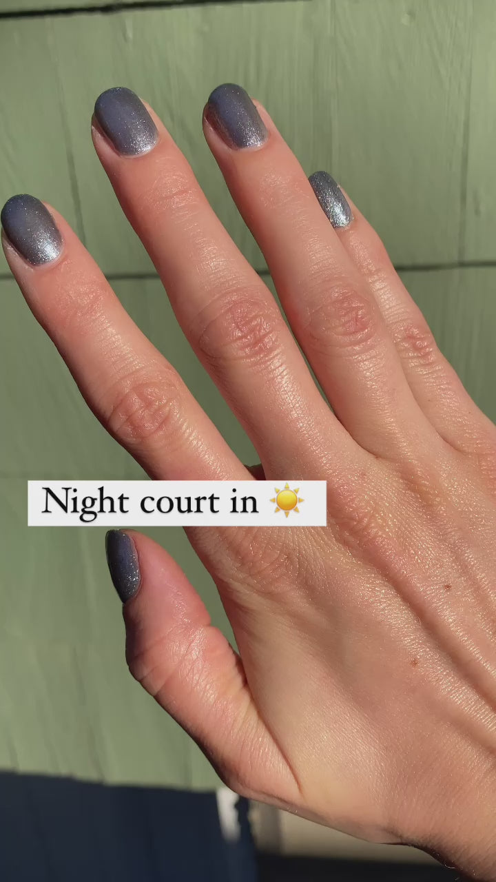 ＿nail〻〻 Night Court | Sparkly Gray Metallic Nail Polish | vegan, 21