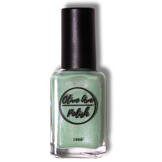 Sage | pastel green with silver shimmer