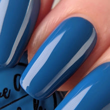 Load image into Gallery viewer, royal blue nail polish swatch on pale skin tone