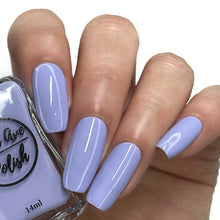 Load image into Gallery viewer, Pastel purple nail polish swatch on pale skin tone