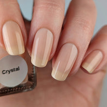 Load image into Gallery viewer, Sheer nude nail polish swatch on pale skin tone