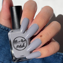 Load image into Gallery viewer, grey nail polish swatch on pale skin tone