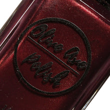 Load image into Gallery viewer, burgundy nail polish with gold shimmer